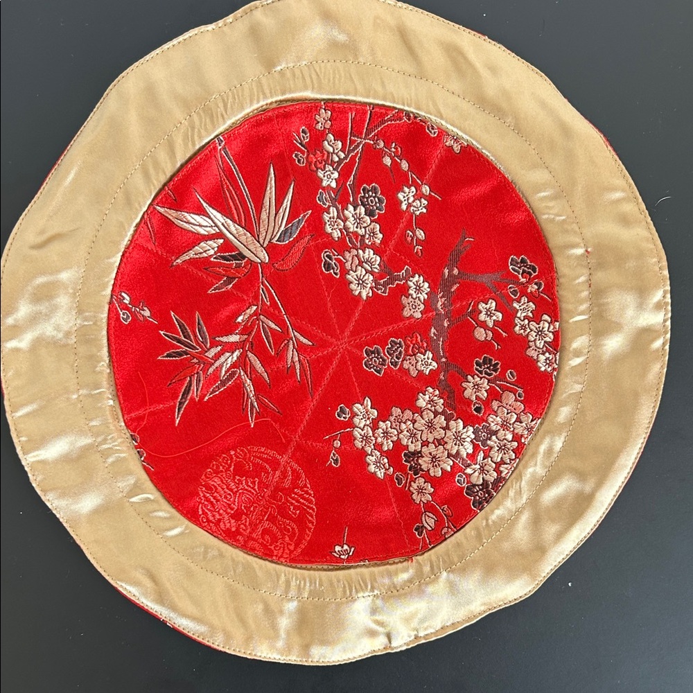 Red Floral Drawstring jewelry Bag - Picture 4 of 6